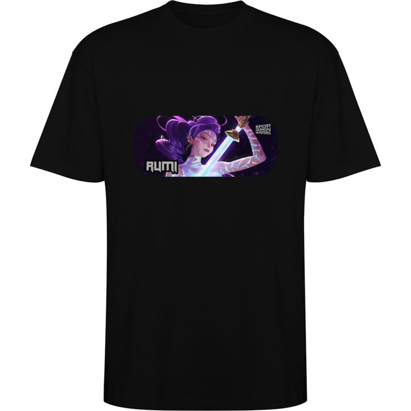 Tricou oversize K-POP Demon Hunters (Model 8), Negru