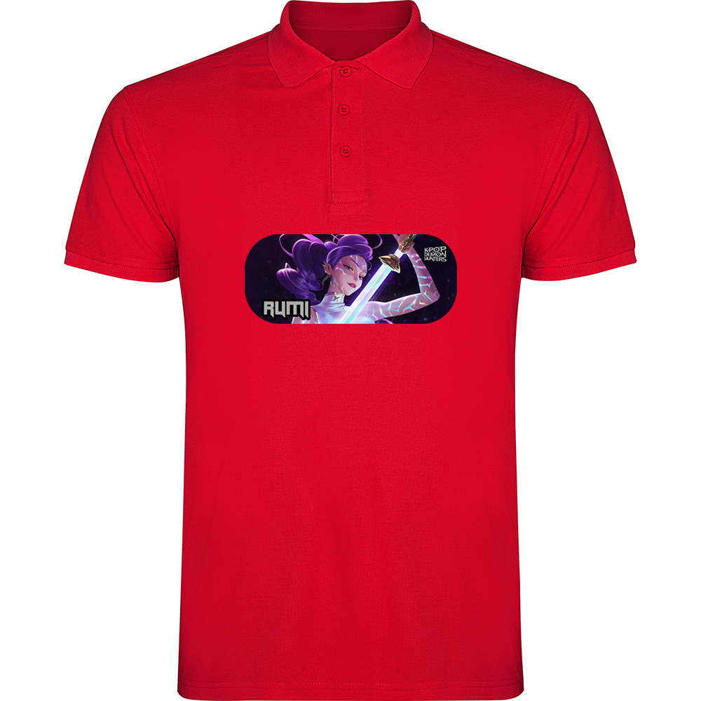 K-POPDEMONHUNTERSMODEL8.TP_.RED_.jpg Tricou polo K-POP Demon Hunters (Model 8), Roșu - imagine 1
