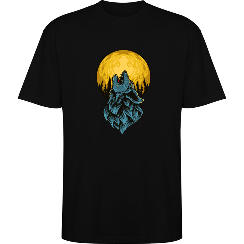 Tricou oversize LUP ȘI LUNĂ, Negru