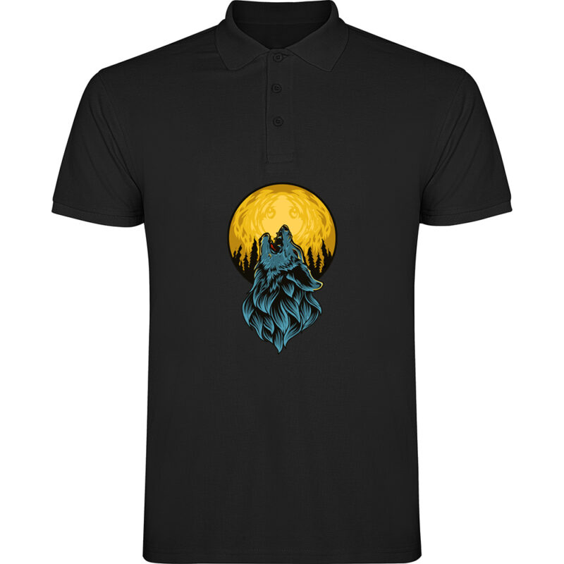 Tricou polo LUP ȘI LUNĂ, Negru