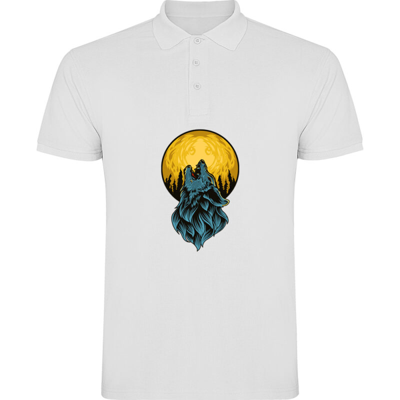 Tricou polo LUP ȘI LUNĂ, Alb