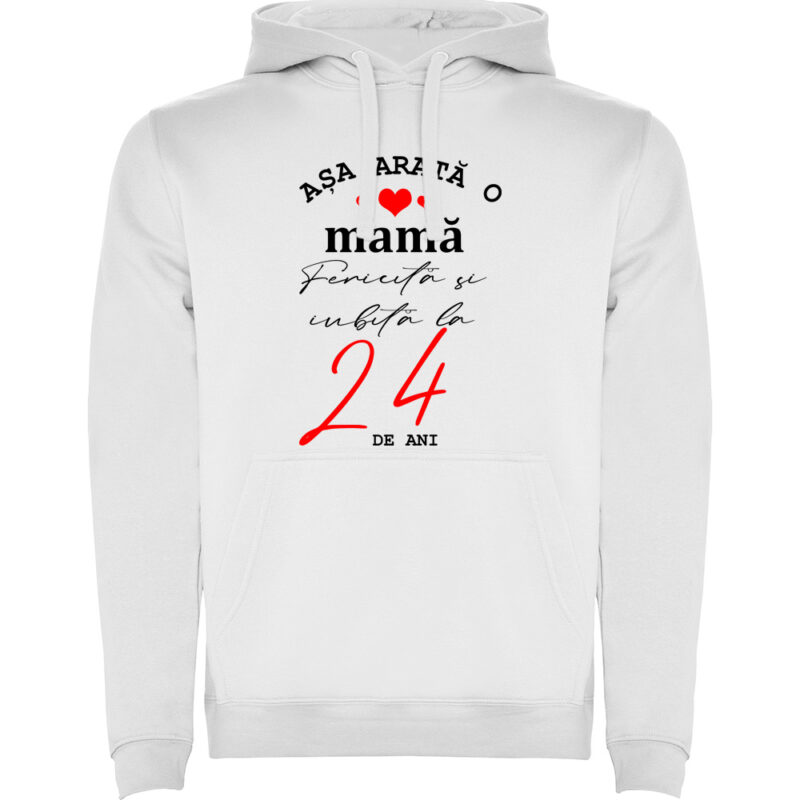 Hanorac Mama fericita si iubita, Alb