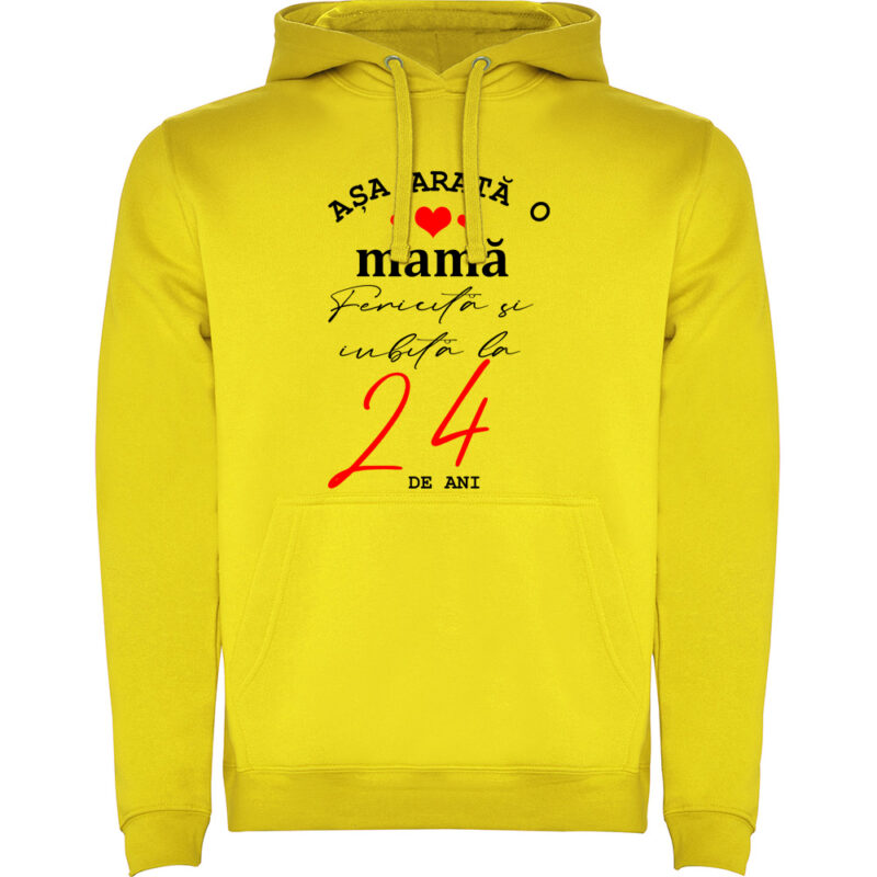 Hanorac Mama fericita si iubita, Galben
