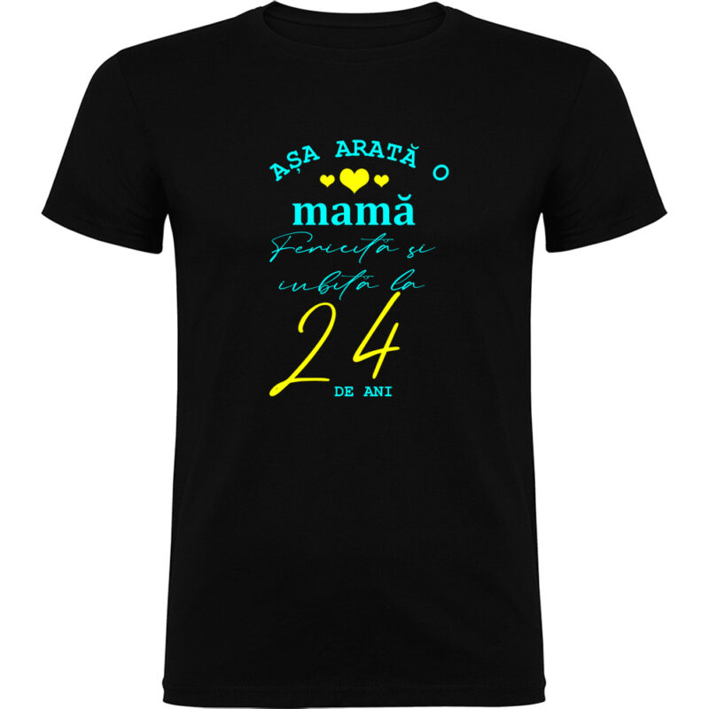 Tricou Mama fericita si iubita, Negru