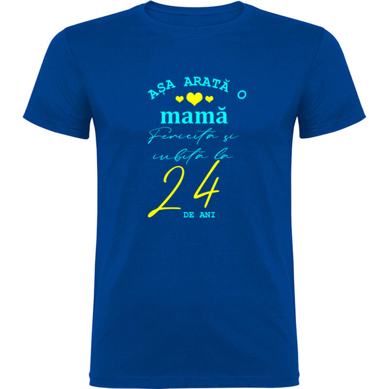 Tricou Mama fericita si iubita, Albastru