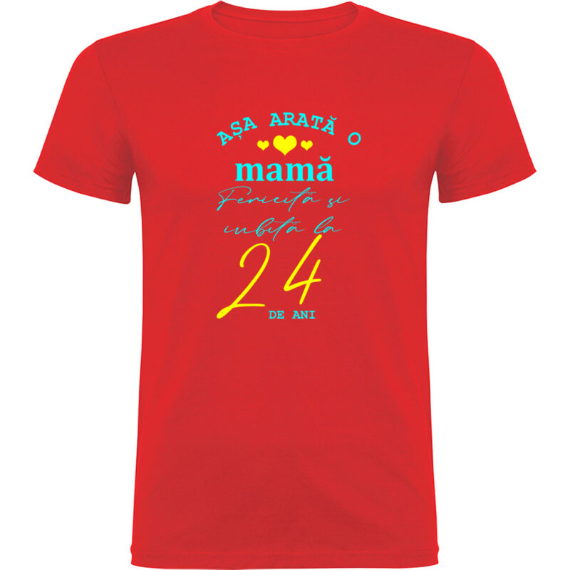 Tricou Mama fericita si iubita, Roșu