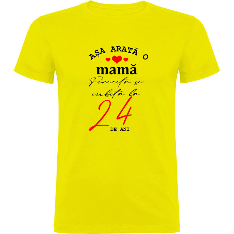 Tricou Mama fericita si iubita, Galben