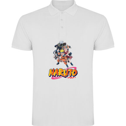Tricou polo NARUTO UZUMAKY (Model 2), Alb
