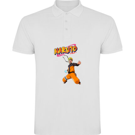 Tricou polo NARUTO UZUMAKY (Model 3), Alb