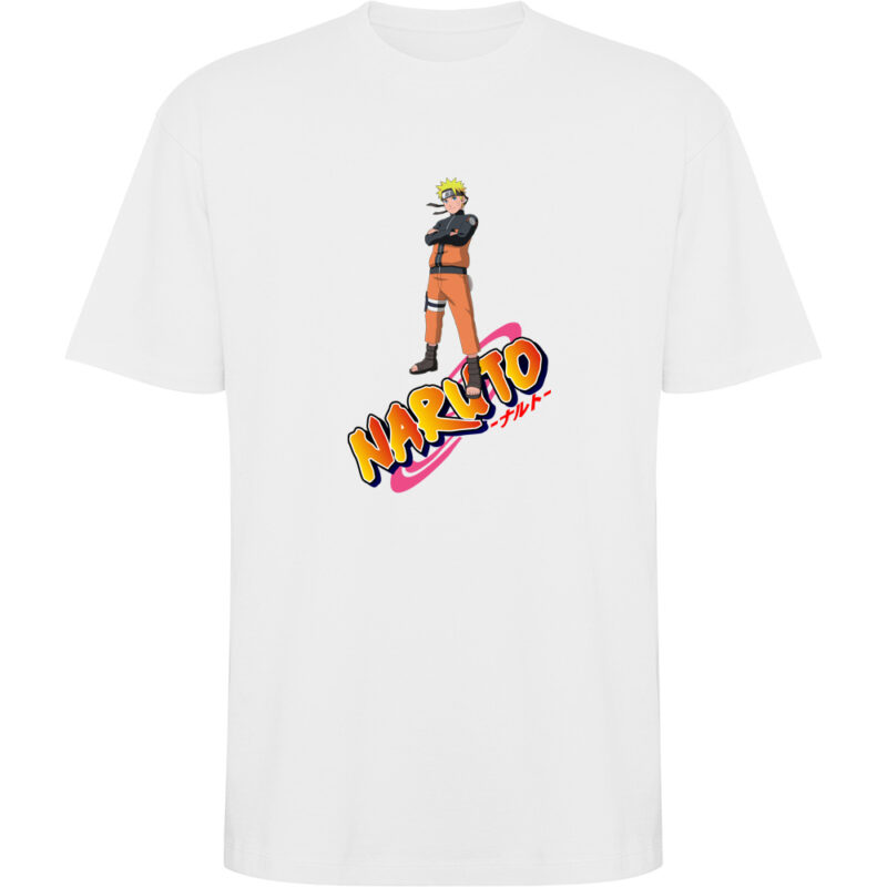 Tricou oversize NARUTO UZUMAKY (Model 4), Alb