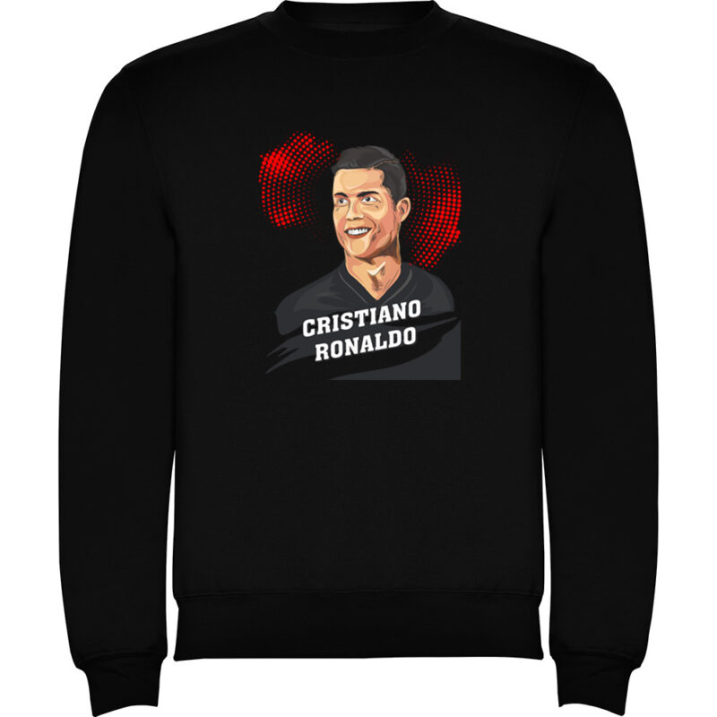 Pulover copii Portret CR7, Negru