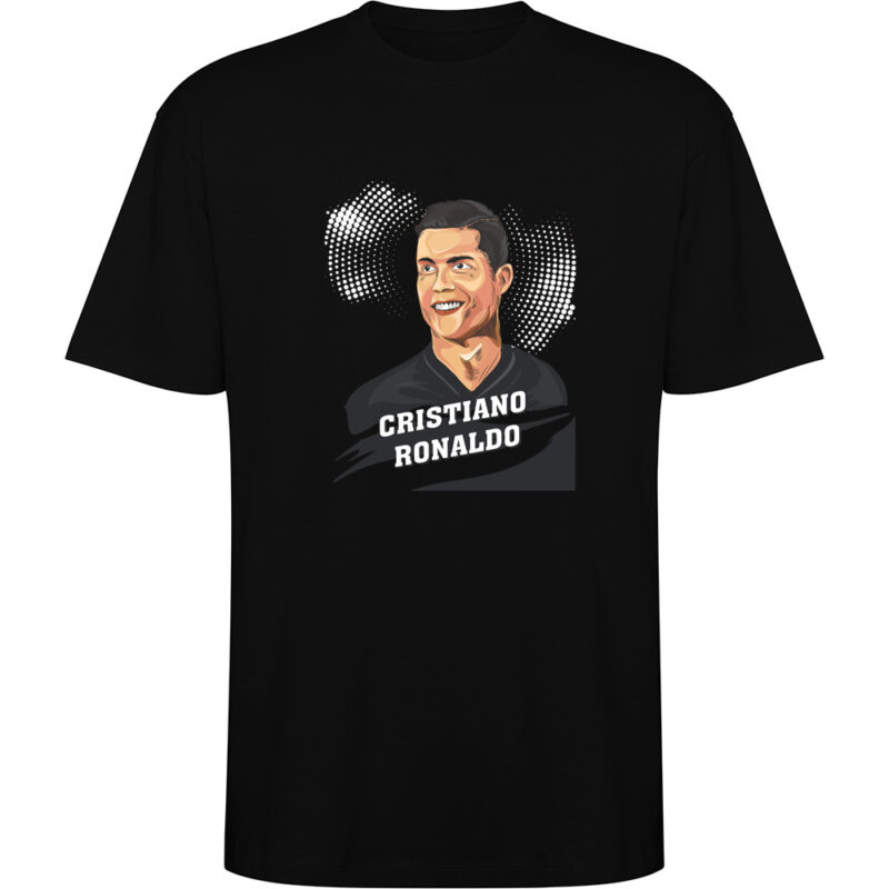 Tricou oversize Portret CR7, Negru