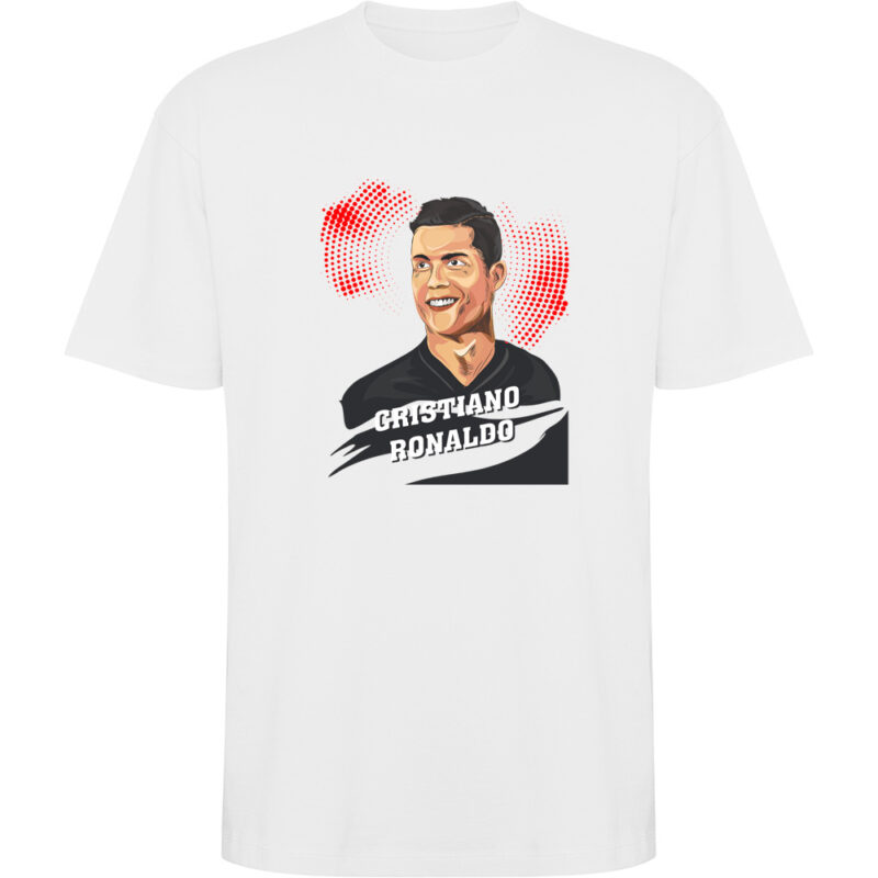 Tricou oversize Portret CR7, Alb