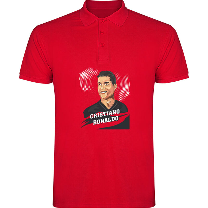 Tricou polo Portret CR7, Roșu