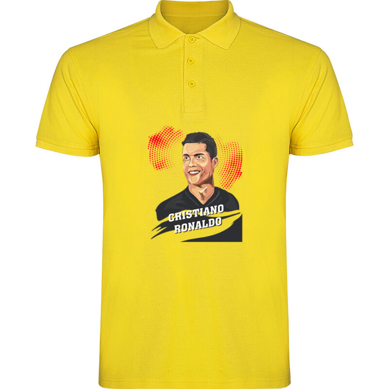 Tricou polo Portret CR7, Galben