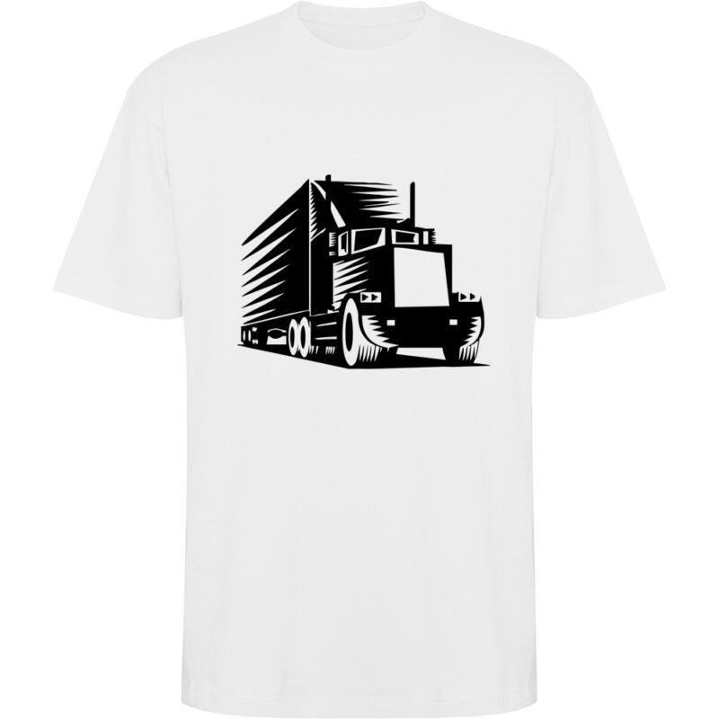 Tricou oversize Șofer de camion, Alb