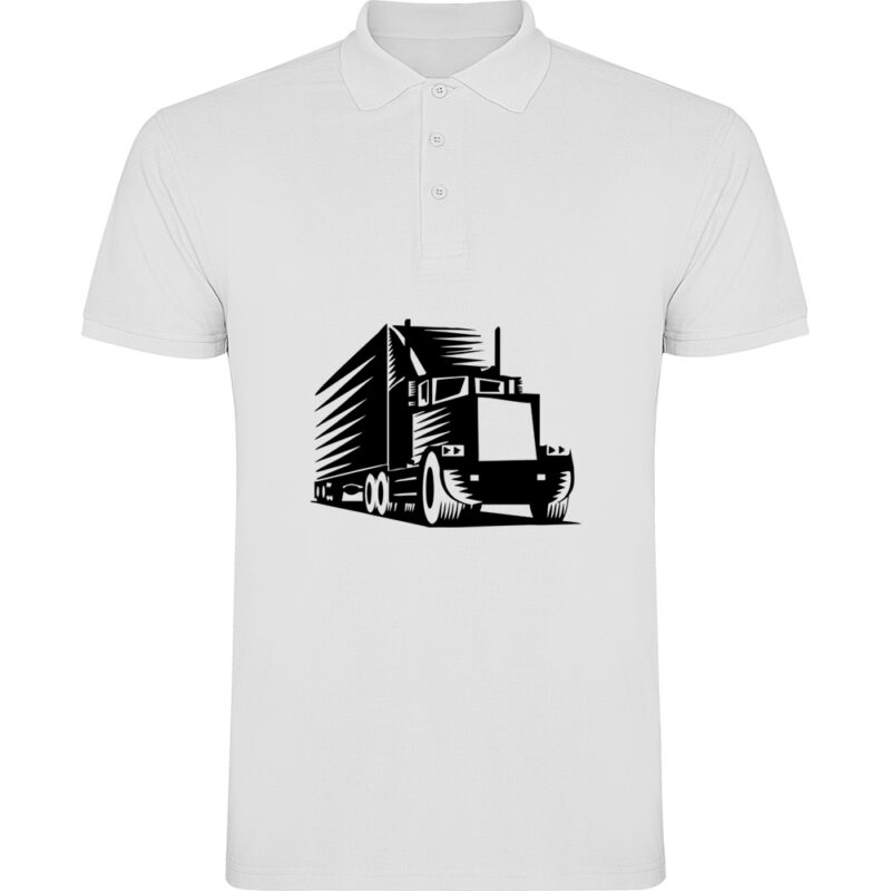 Tricou polo Șofer de camion, Alb