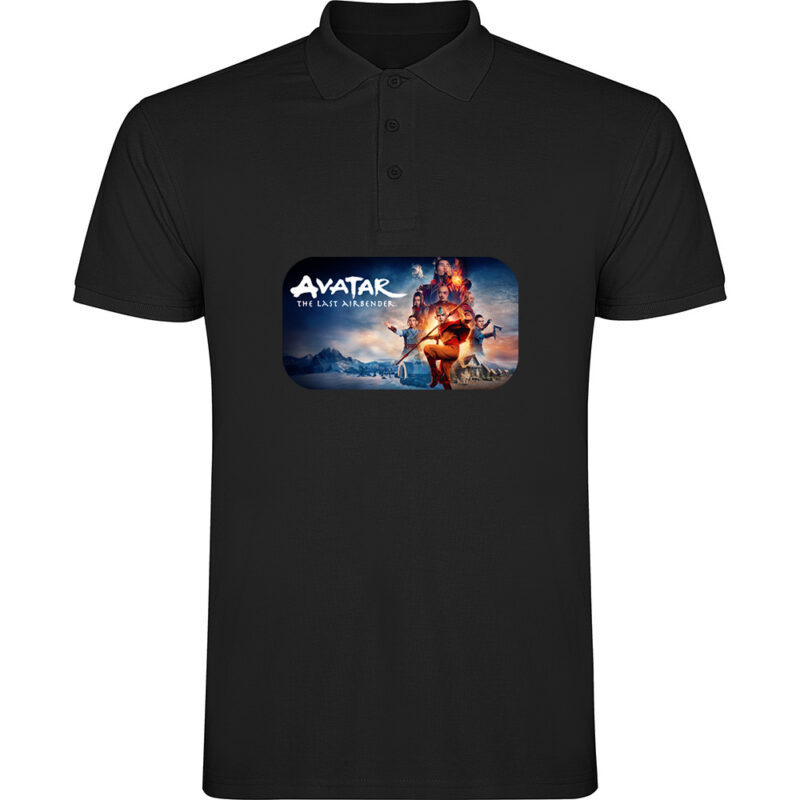 Tricou polo THE LAST AIRBENDER - AVATAR (Model 2), Negru