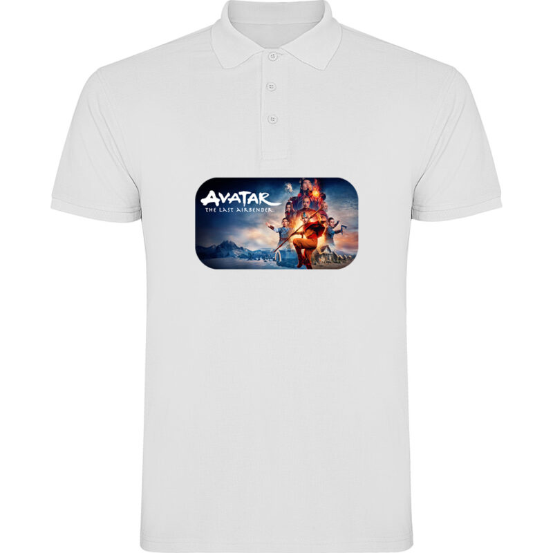 Tricou polo THE LAST AIRBENDER - AVATAR (Model 2), Alb