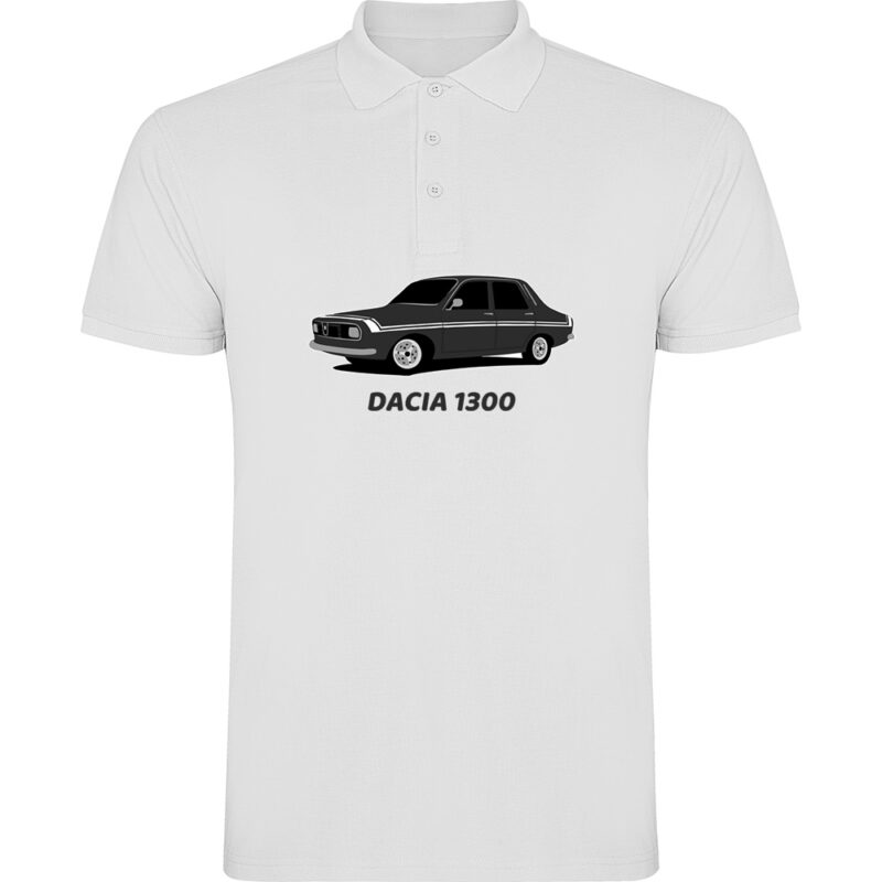 Tricou polo DACIA 1300, Alb