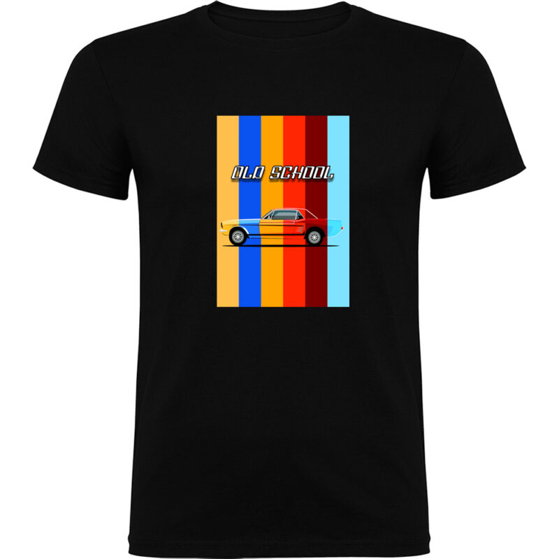 Tricou OLD SCHOOL CAR, Negru
