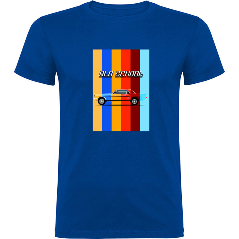 Tricou OLD SCHOOL CAR, Albastru