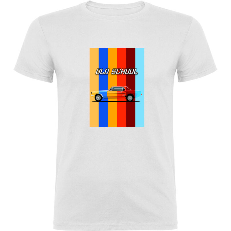 Tricou OLD SCHOOL CAR, Alb