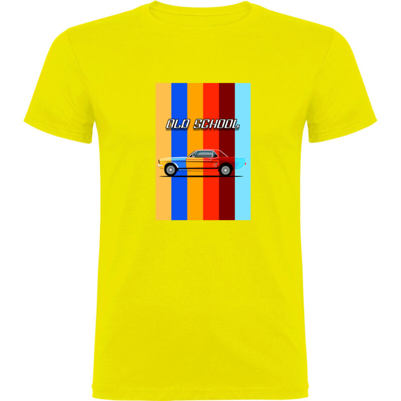 Tricou OLD SCHOOL CAR, Galben