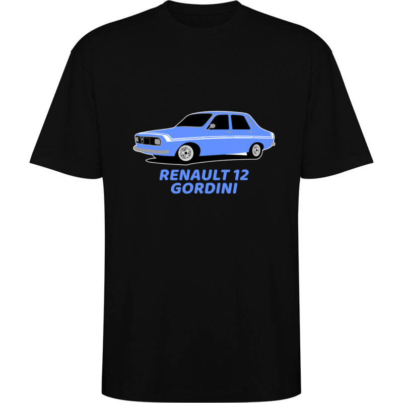 Tricou oversize RENAULT 12 GORDINI, Negru