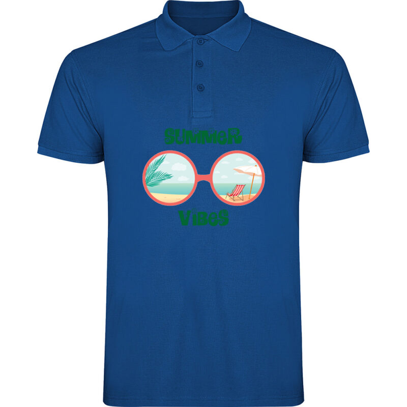 Tricou polo SUMMER VIBES (MODEL 1), Albastru