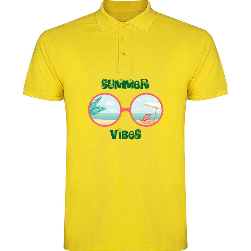 Tricou polo SUMMER VIBES (MODEL 1), Galben