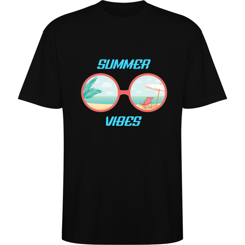 Tricou oversize SUMMER VIBES (MODEL 2), Negru