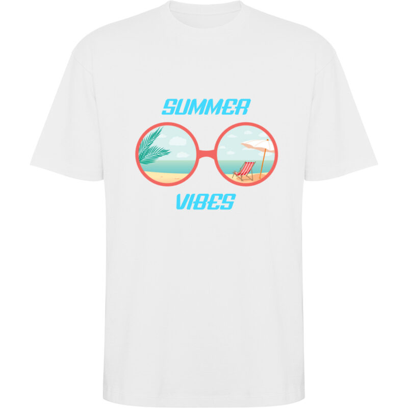 Tricou oversize SUMMER VIBES (MODEL 2), Alb