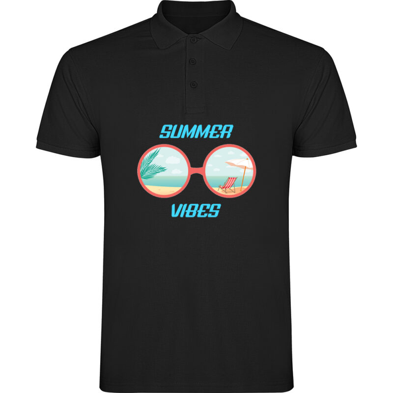 Tricou polo SUMMER VIBES (MODEL 2), Negru
