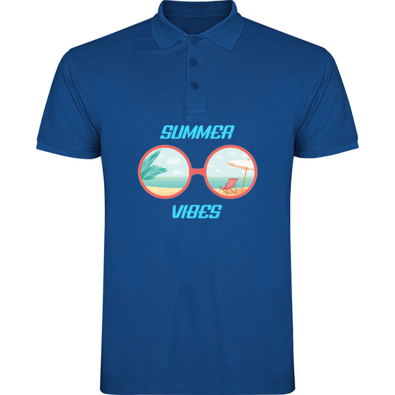 Tricou polo SUMMER VIBES (MODEL 2), Albastru