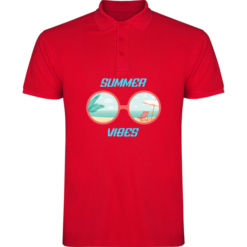 Tricou polo SUMMER VIBES (MODEL 2), Roșu