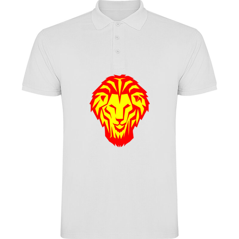 Tricou polo copii CAP DE LEU, Alb