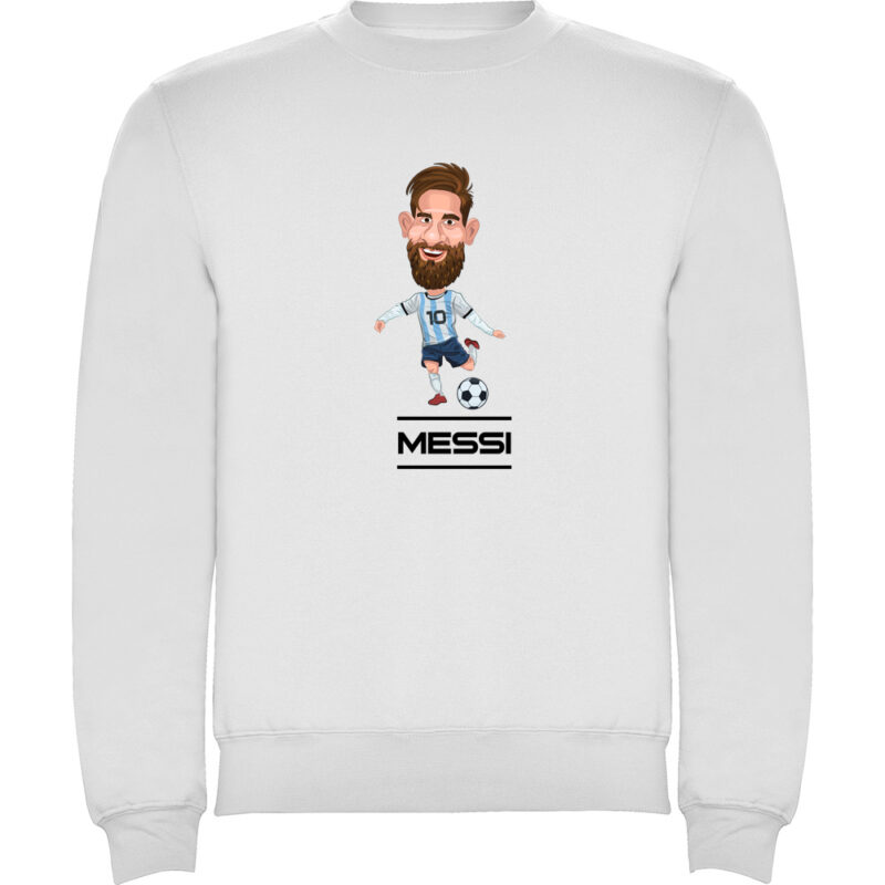 Pulover CARICATURA MESSI, Alb