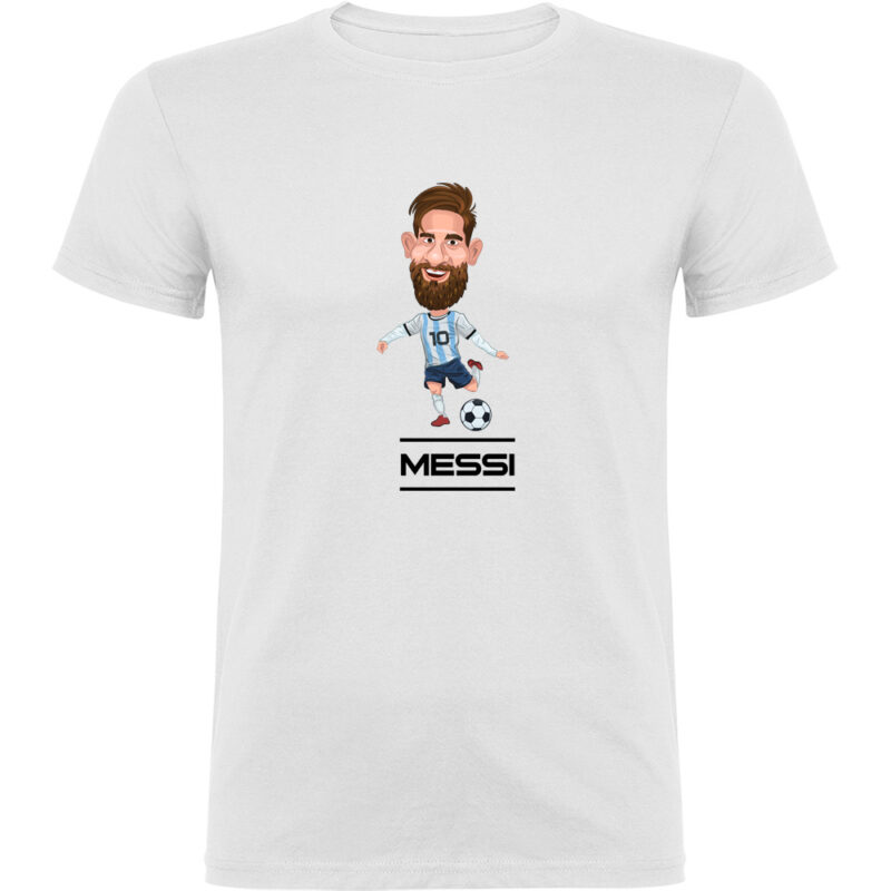 Tricou CARICATURA MESSI, Alb