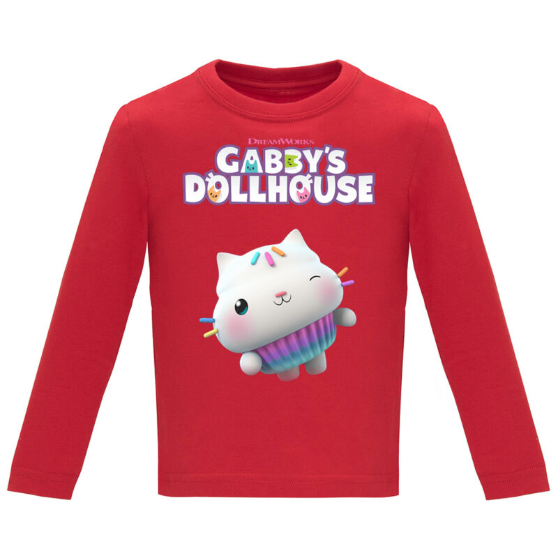 Tricou mânecă lungă copii -CASA DE PAPUSI GABI (MODEL 1), Roșu