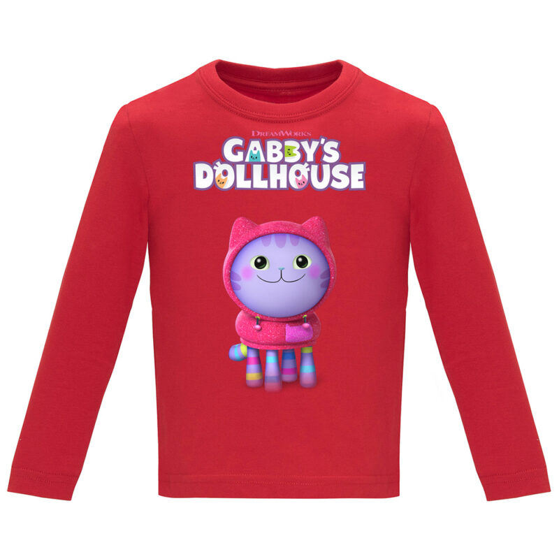Tricou mânecă lungă copii -CASA DE PAPUSI GABI (MODEL 3), Roșu