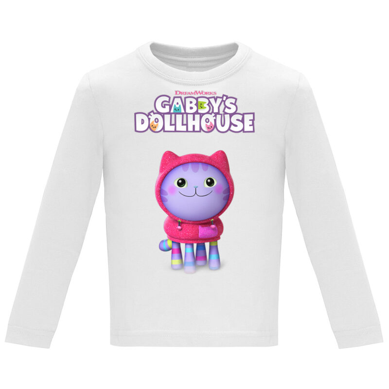Tricou mânecă lungă copii -CASA DE PAPUSI GABI (MODEL 3), Alb