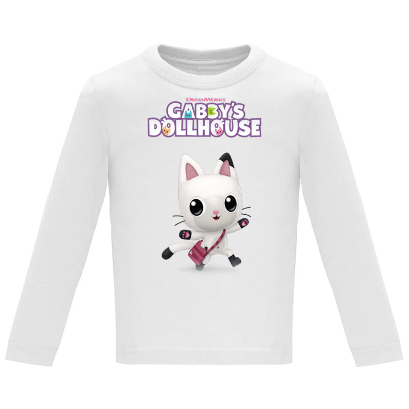 Tricou mânecă lungă copii -CASA DE PAPUSI GABI (MODEL 5), Alb