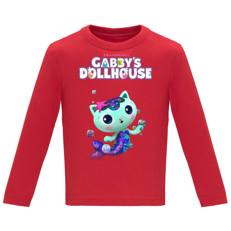 Tricou mânecă lungă copii -CASA DE PAPUSI GABI (MODEL 6), Roșu