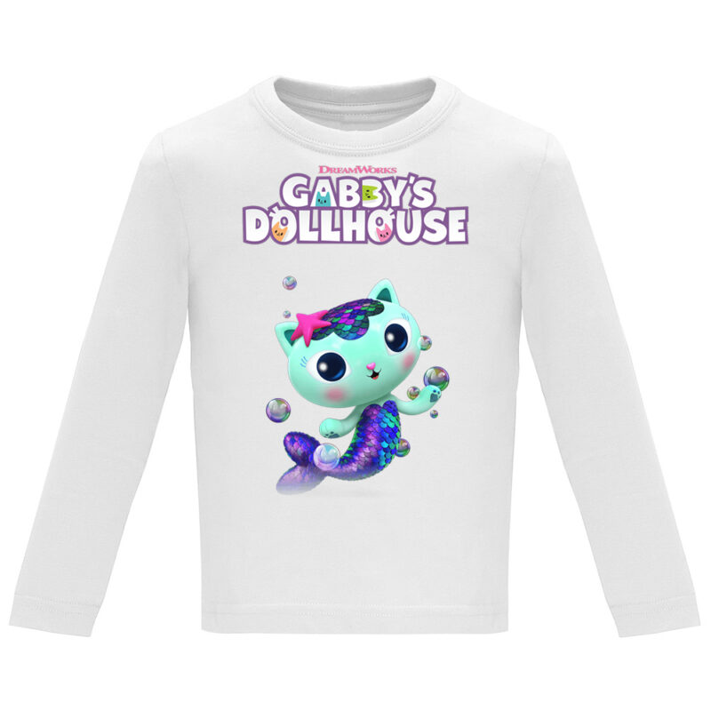 Tricou mânecă lungă copii -CASA DE PAPUSI GABI (MODEL 6), Alb