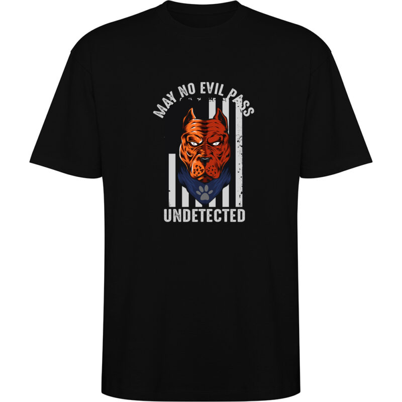 Tricou oversize MAY NO EVIL PASS UNDETECTED, Negru
