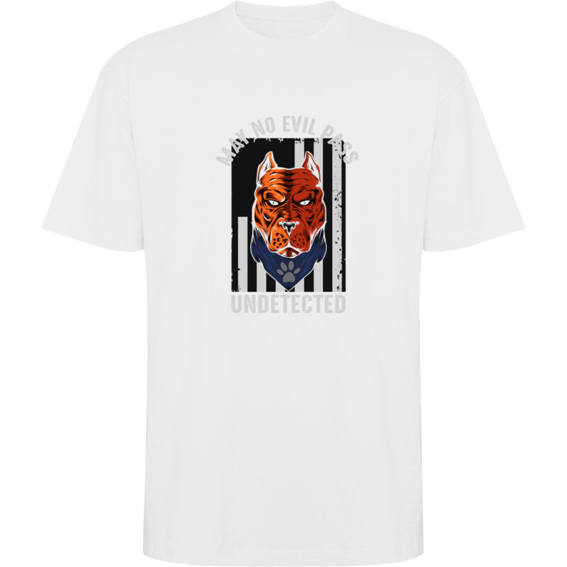 Tricou oversize MAY NO EVIL PASS UNDETECTED, Alb