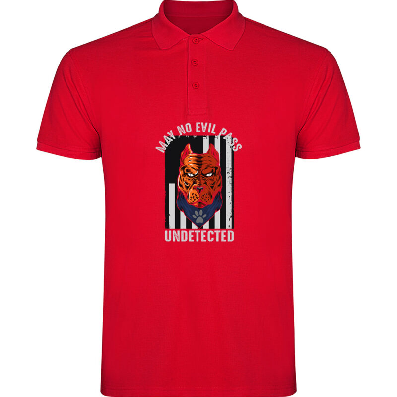 Tricou polo MAY NO EVIL PASS UNDETECTED, Roșu