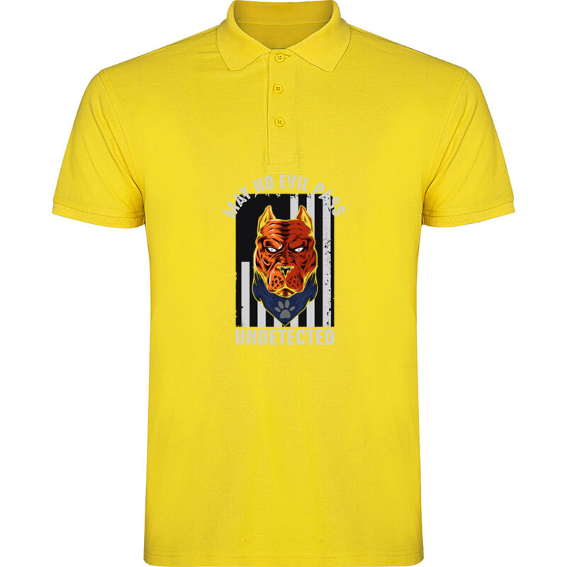 Tricou polo MAY NO EVIL PASS UNDETECTED, Galben