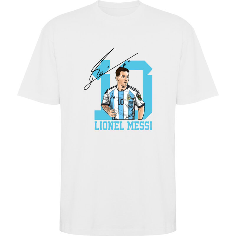 Tricou oversize MESSI, Alb